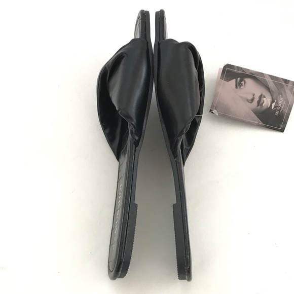 MUSSHOE Slip On Slide Sandals Black Flats Women’s Size 7 NWT - Picture 9 of 16